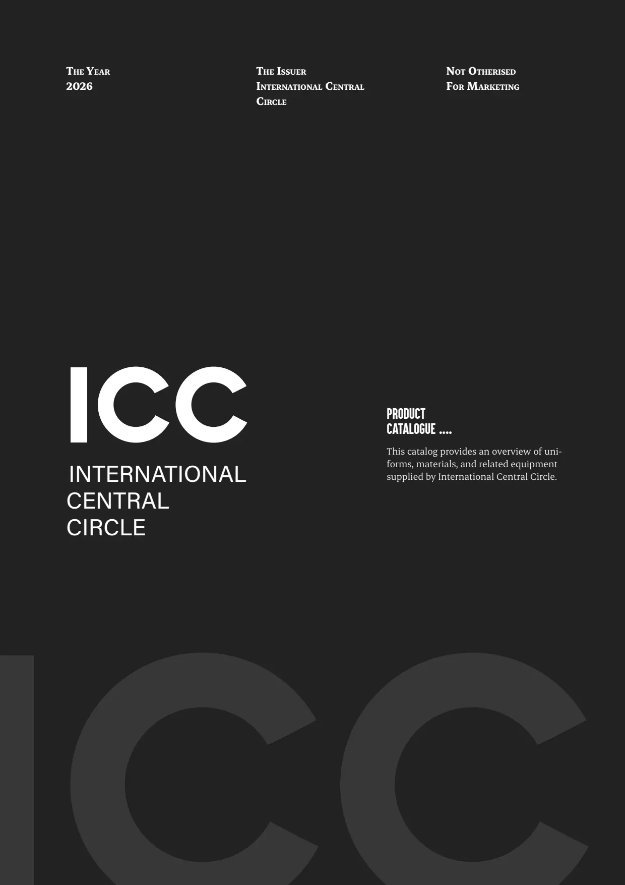 ICC Product Catalogue cover
